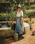 Theodore Robinson At the Fountain oil painting